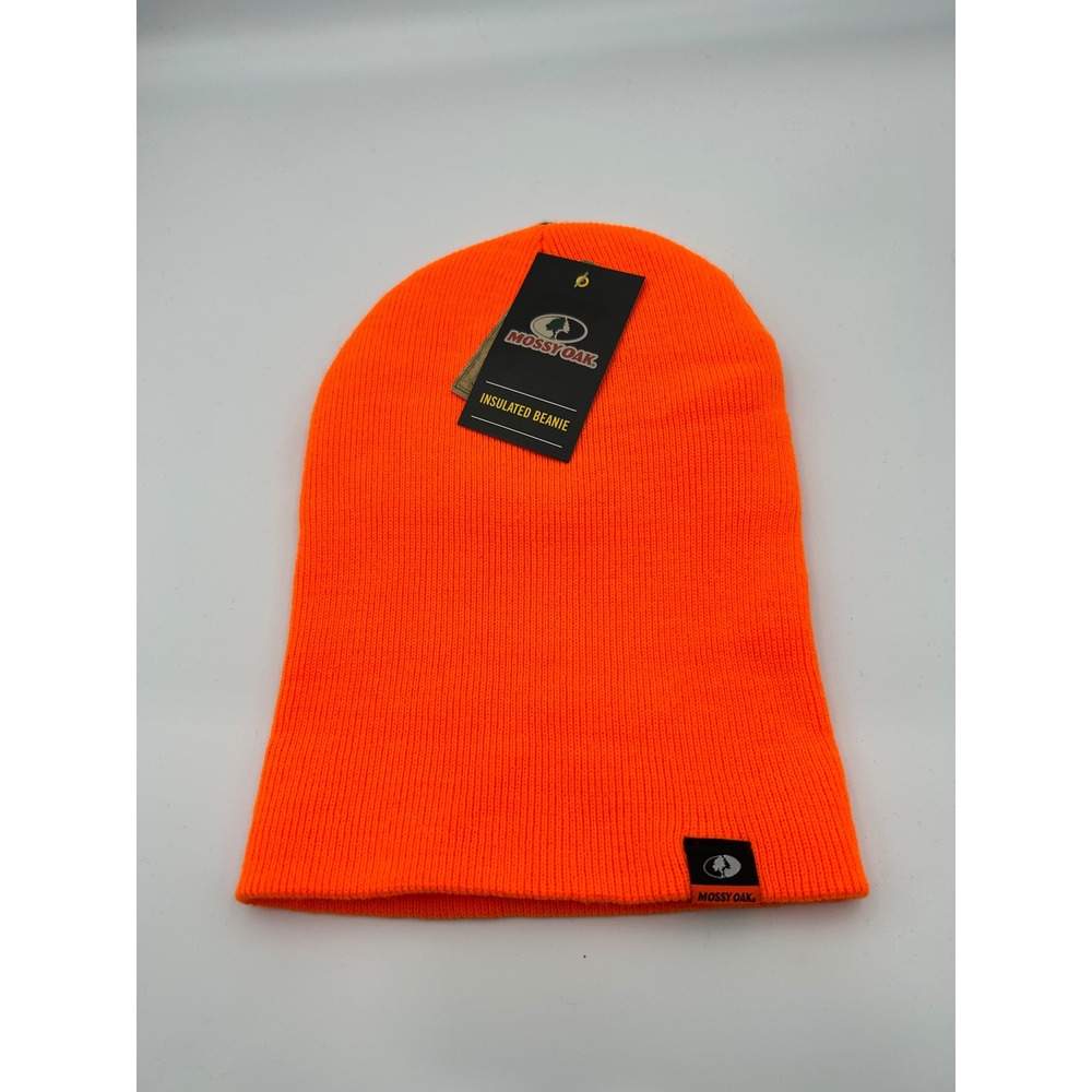 Mossy Oak Blaze Orange Insulated Beanie Hunting Hat High Vis Knit Cap OSFM NEW